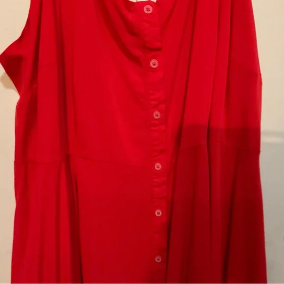 Ava & Viv Sleeveless Button-Front Bright Red Maxi Dress - Picture 4 of 7
